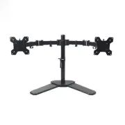 Dual Monitor Stand Bracket Adjustable Tilt Swivel Desk Mount Up to 27" Screens