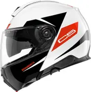 Schuberth C5 Eclipse, flip up helmet , color: Black/White/Neon-Red , size: XL (60/61)