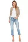 BLANKNYC Suede Moto Jacket in Yellow Sand Stoner Women's Size M