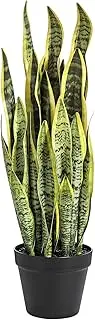 Artificial snake Plant 26 inches Fake Sansevieria Artificial potted Plants for Indoor and Outdoor, Home, Office Decoration