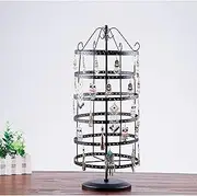 longjunjunfashion 6 Tier Rotating Earring Holder Organizer, Adjustable Metal Earring Display Stand Rack, Earring Tree Organizer for Women and Girl (Black-288 hole)