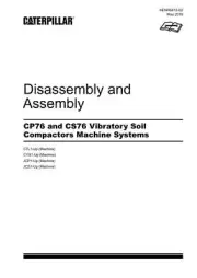 Caterpillar CP76 CS76 Soil Compactor Disassembly Assembly Service Manual