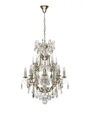 Slavia 8 Light Crystal Chandelier in Silver Leaf