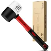 Rubber Mallet Black/White 16oz, Non-Marking Rubber Mallet Hammer ⌀=55mm with ...
