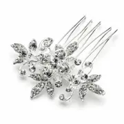 Darling Crystal Bridal Flower Hair Comb Pin Silver Color Floral Hair Pin