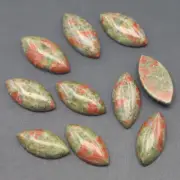 50pcs Natural Unakite Stone Horse Eye CAB CABOCHON 10x20mm DIY Jewelry No Holes