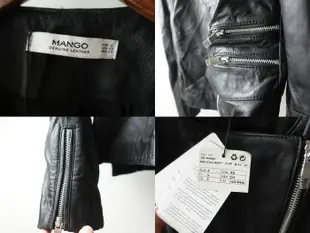 西班牙品牌 MANGO 全新 女款 黑色 羊皮 翻領騎士 真皮皮衣 S號