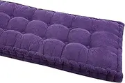 Corduroy Bench Cushion 1/2/3 Seater 8cm Thick Tufted Chair Seat Pad 40-200cm/16-79in for Bay Windows, Porch, Garden Furniture, Patio Long Chairs(Purple,80x40cm)
