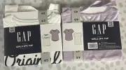 GAP Girl's 2 Pack Short Sleeve Soft Graphic Logo Cut Out Back Tee- XS 4/5