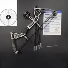 Archery Mini Compound Bow Arrow Set Range Powerful Stainless Steel Bow Toy Game