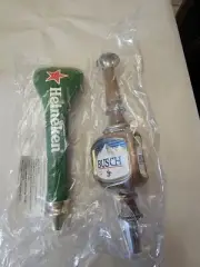 Lot (2) Heineken & Bush Beer Tap Handle In Excellent Shape New Condition B9