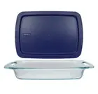 NEW Pyrex Easy Grab Glass Baking Dish 3 Qt 9 x 13 in. with heavy plastic lid