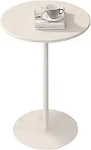 Modern Round Dining Table with Metal Table Top, Small Space Home, Dining Room Kitchen Table for 2-4 Person, Glass Bar Height Table, White(40x72cm)