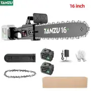 16 Inch Industrial Brushless Electric Chain Saw 21V Pruning Wood Power Tool