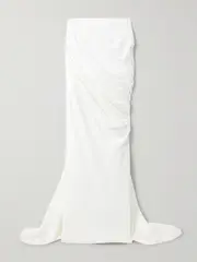 [Stella McCartney] Stella McCartney - Train Ruched Crepe Maxi Skirt - White - IT36 IT 36 White
