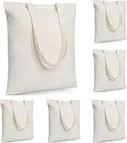 6-Pack Economical 40x38cm Cotton Tote Bag, Lightweight Medium Reusable Grocery Shopping Cloth Bags, Suitable for DIY, Advertising, Promotion, Gift, Giveaway, Activity