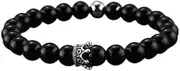 [QJZM] Natural Stone Beads Paired Bracelet Men Fashion Obsidian Lava Crown Charm Couple Bracelets for Women Distance Friendship Jewelry-32_21cm