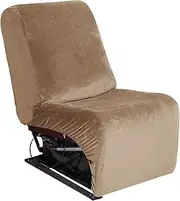 MINGPINHUIUS 1 Piece Couch Cover Velvet Recliner Sofa Cover New Sofa Slipcover with Elastic Straps Anti-Slip Universal Sofa Seat Covers for Living Room (Leather-Brown)