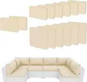 PROHIKER Patio Cushion Cover Replacement 14 Pack Outdoor Sofa Cushion and Pillow Covers Only with Zipper for 7-Piece Outdoor Patio Furniture Conversation Set (Beige)