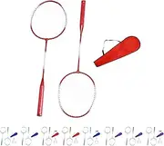 Badminton Racket Set - Lightweight Metal Racquets Outdoor Sports Equipment | 2 Player Badminton Kit with Comfortable Grip Grips, Durable Shuttle Game for