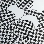Round Sequin 1.5" Black White Houndstooth Pattern Opaque