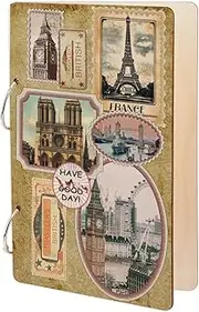SUPERDANT Have a Good Day Greeting Card Holder Stamps Travel Wedding Planning Book Wooden Loose Leaf Binder Photo Album 2-Rings Cover Planner Keeper Keepsake Gifts for Birthday Christmas