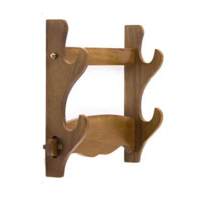 Assembly Samurai Sword Holder Stand Katana Wakizashi Bracket Wall Mount 2 Tier