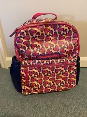 Cloe Designer Girls Special Edition Backpack - Pink / Orange Heart