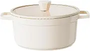 Dutch Oven Pot with Lid 5 Qt Dutch Oven Non Stick Bread Pot with Self-Circulating Lid Dual Handles Porcelain Enameled Cooking Pots Stovetop, Induction Campatible 5 Qt