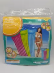 NEW Clearwater Inflatable Air Mat Raft Pool Float Swim Water 72x27 GREEN VINTAGE