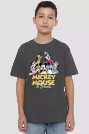 Mickey Mouse Friends Kids T-Shirt Charcoal