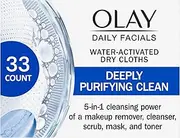 Olay 5-in-1 Daily Facials Water-Activated Dry 33 Cleansing Clothes