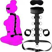 Neck to Wrist Bondage Restraints Set bondaged kit Sex Set Behind Back Handcuffs Collar with Blindfold Adjustable Bondage Gear & Accessories, Bed SM Games Play Sex Toys for Couples