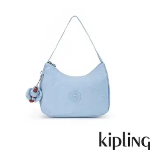 【KIPLING官方旗艦館】淺蔥水藍色造型大開口拉鍊手提肩背包-ESTEBAN