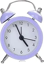 Desk Clock Twin Bell Alarm Clock Loud Alarm Great for Heavy Sleepers Stylish Battery Operated for Bedroom and Decoration Alarm Clock for Bedroom(Purple)