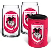 NRL Rugby League Team Logo Can Shaped Glasses and Can Cooler Gift Pack