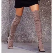 Stuart Weitzman Boots Highland Over-The-Knee Suede Thigh High Boot 8 OTK Taupe