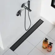 Neodrain 18 in Matte Black Linear Shower Drain- with 2-in-1 Flat & Tile Insert