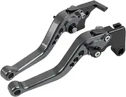 Short Brake Clutch Lever Sets CNC Aluminum Replacement for Kawasaki 2017-2025 Z650 Z900 Ninja 650R ER-6F Vulcan S 650 EN650 KLE650 Versys 650 KLZ1000 Versys 1000 ZX-4R (Titanium)