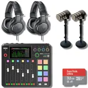 Rode RODECaster Pro II with Podmics and ATH-M20x Two-Person Bundle