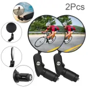 2pcs Bike Mirrors Handlebar Rearview Mirror Bike Bar End Mirror Convex Lens