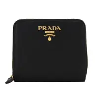 在飛比找蝦皮商城優惠-PRADA SAFFIANO 防刮皮革金屬字母釦式拉鍊短夾(