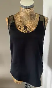 PAUL SMITH BLACK COLLECTION - Stunning Vest Top - Black With Net Panels UK 6/8