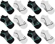 [Sperry] Women's Stripe Low Show 12 Pair Pack, Black Assorted, Women's Shoe Size 4-10, Black Assorted, 4-10