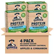 Quaker Instant Oatmeal Protein Apple Cinnamon No Sugar Added 4 Pack 42 Oz