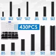 430Pcs Roll Pin Assortment Set Carbon Steel Slotted Spring Pin Kit Split>