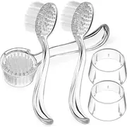 Healeved 3pcs Nail Scrubber Brush with Ergonomic Handle and Protective Covers for Nail Cleaning and Household Use Durable Dense Bristles for Exfoliating Fingernails and Toenails