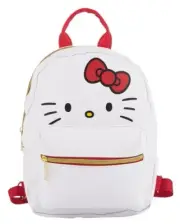 Sanrio Hello Kitty Bow Face White Faux Leather Mini Backpack Purse Bag