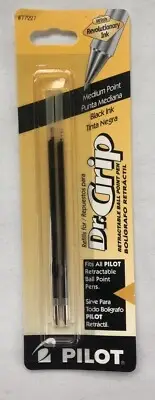 Pilot Dr. Grip Medium Point Black Ink Refills 2 Pack #77227
