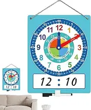 Learning Clock | Educational Clock Learning for Kids,Time Practice Tool with Dry Erase Writing Area, Educational Resource for Classroom and Home Use